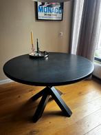 Ronde zwarte eettafel 120cm, Ophalen, 100 tot 150 cm, Rond, Zo goed als nieuw