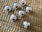 Keramieken witte kastknoppen, 7 stuks, doorsnee 3,5 cm., Ophalen