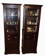 2x Koloniale vitrinekast, Huis en Inrichting, Kasten | Vitrinekasten, Ophalen, Klassiek / Koloniaal, Glas, 50 tot 100 cm