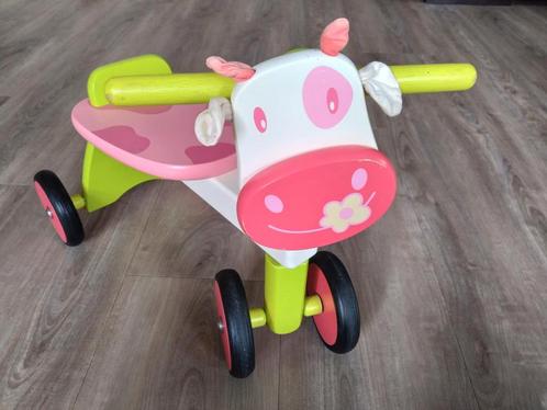 I'm TOY houten loopfiets - koe - meisje - roze, groen, wit, Kinderen en Baby's, Speelgoed | Buiten | Voertuigen en Loopfietsen