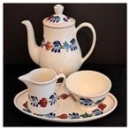Boerenbont Servies - Koffiepot, Melkkan, Suikerpot, Schalen, Ophalen, Gebruikt, Overige typen, Aardewerk