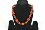 OOSTERSE HALSKETTING MET RODE STEEN, Ophalen of Verzenden, Zo goed als nieuw, Rood, Overige materialen