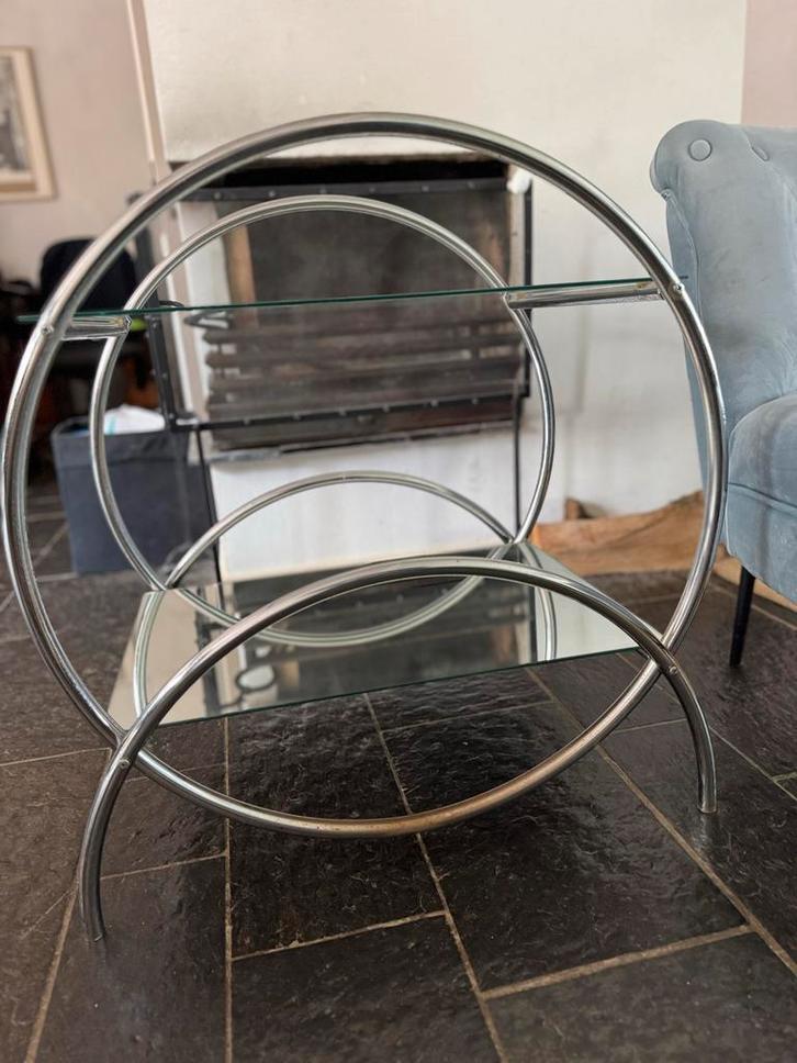 Vintage Cocktail Tafel - Gispen Stijl?, Huis en Inrichting, Tafels | Bijzettafels, Gebruikt, Rond, Minder dan 45 cm, Minder dan 55 cm