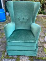 Groen fluwelen fauteuil, Huis en Inrichting, Fauteuils, Ophalen, Zo goed als nieuw, 75 tot 100 cm, 50 tot 75 cm
