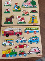 Eichhorn houten puzzels: boerderij en auto’s, Ophalen, 2 tot 4 jaar, Zo goed als nieuw, Van hout