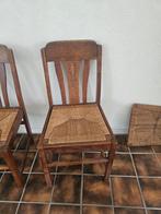 Houten stoelen met rieten zitting (4 stuks), Ophalen, Riet of Rotan, Gebruikt, Bruin