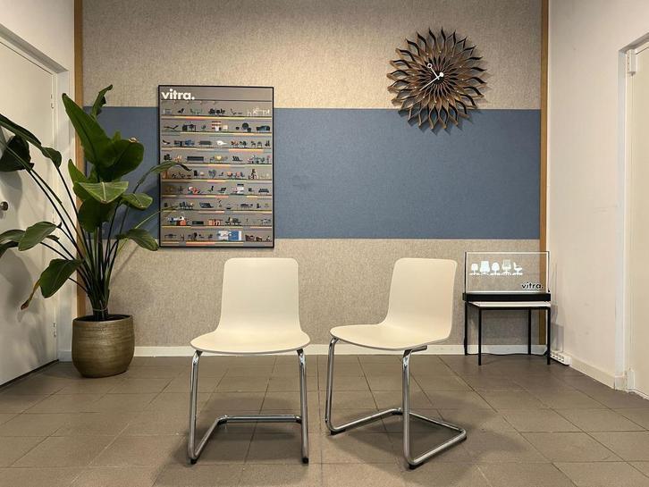 Vitra | Jasper Morrison | HAL Re Cantilever | Wit | 4x, Huis en Inrichting, Stoelen, Gebruikt, Vier, Kunststof, Metaal, Wit, Ophalen of Verzenden