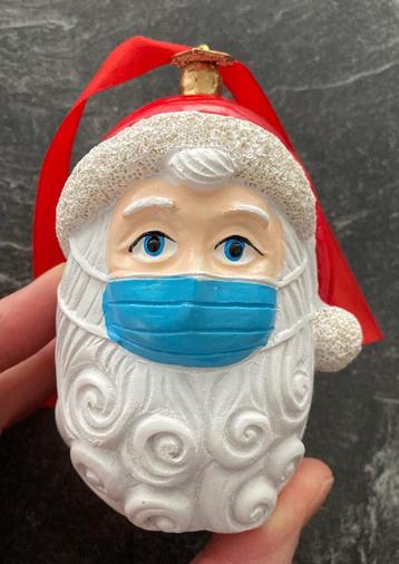 Kerst ornament Kerstman met mondkapje - Kerst verpleger beschikbaar voor biedingen