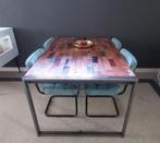 Leuke stoere eetkamertafel, Huis en Inrichting, Tafels | Eettafels, Ophalen, 50 tot 100 cm, Zo goed als nieuw, Metaal