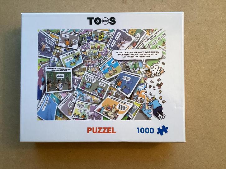 Striplegpuzzel Toos & Henk (AD) 1000 stks, Hobby en Vrije tijd, Denksport en Puzzels, Zo goed als nieuw, 500 t/m 1500 stukjes