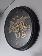 Industriele radarklok 60cm zwart, Ophalen of Verzenden, Zo goed als nieuw, Analoog, Wandklok