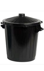 Prullenbak - Kunststof - Zwart - 80 liter, Ophalen of Verzenden, Zo goed als nieuw, Minder dan 50 cm