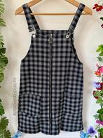 H&M Zwarte geruite jurk met rits , maat 36, Kleding | Dames, Jumpsuits, Verzenden, Gedragen, Maat 36 (S), Zwart