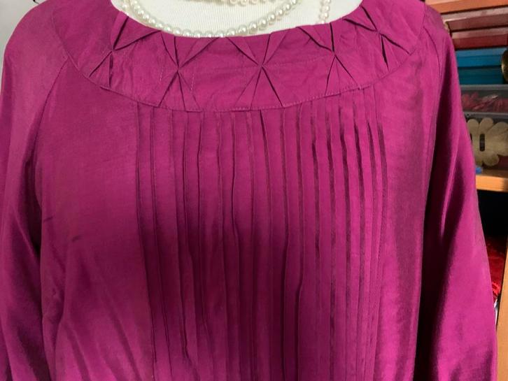 Knalroze jurk met plooitjes - Maat 40, Kleding | Dames, Jurken, Zo goed als nieuw, Maat 38/40 (M), Roze, Ophalen of Verzenden