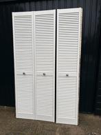 3-delige Louvre deuren 115x198 cm met pianoschanieren, Doe-het-zelf en Verbouw, Deuren en Horren, Gebruikt, Binnendeur, Minder dan 200 cm