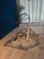 Glazen eettafel 4persoons, Huis en Inrichting, Tafels | Eettafels, Ophalen, Vierkant, 50 tot 100 cm, 150 tot 200 cm