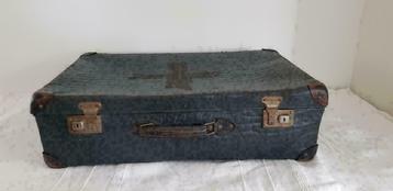 VINTAGE jaren blauwe 40 50 koffer van geperst karton (H015) beschikbaar voor biedingen
