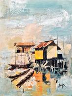 Aanmeerhaven (Ibrahim Sesay Jr), Antiek en Kunst, Kunst | Schilderijen | Modern, Ophalen of Verzenden