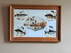 Vintage Tegeltableau met Houten Lijst - Eenden en Vissen, Antiek en Kunst, Ophalen