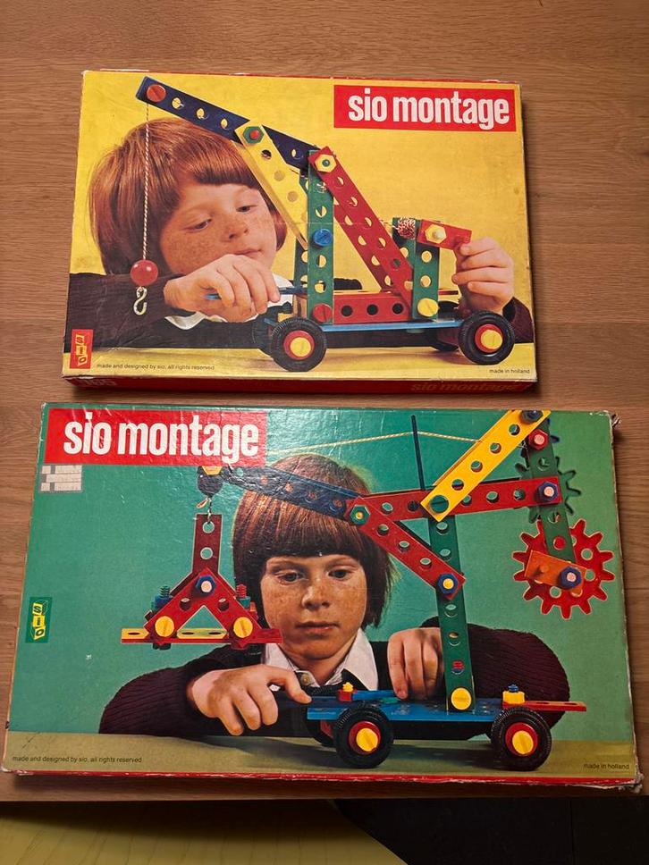 2x SIO Montage, Houten Constructie Speelgoed Jaren '70/'80, Kinderen en Baby's, Speelgoed | Educatief en Creatief, Zo goed als nieuw
