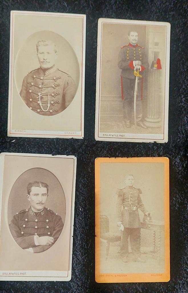 19e Eeuwse Militaire Foto's (4 stuks), Verzamelen, Foto's en Prenten, Gebruikt, Voor 1940, Ophalen of Verzenden