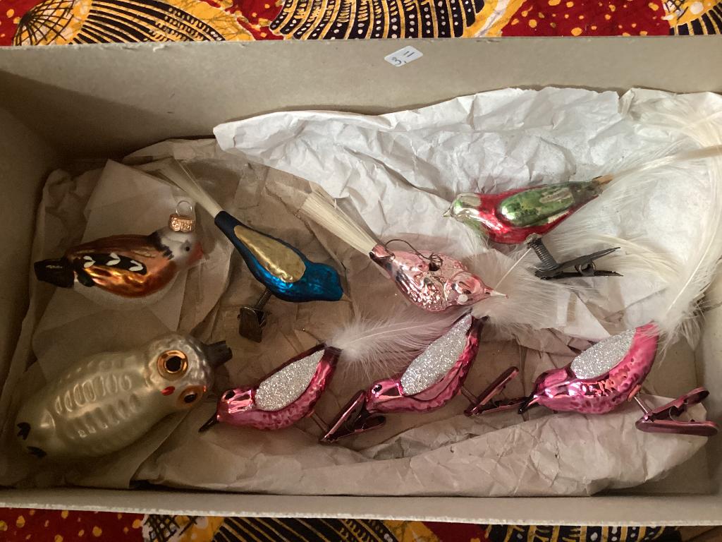 Kerstboom hanger versiering vogel vogeltjes vintage 8x, Ophalen of Verzenden