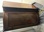 Antieke mahoniehouten secretaire kast met sierstuk, Antiek en Kunst, Ophalen