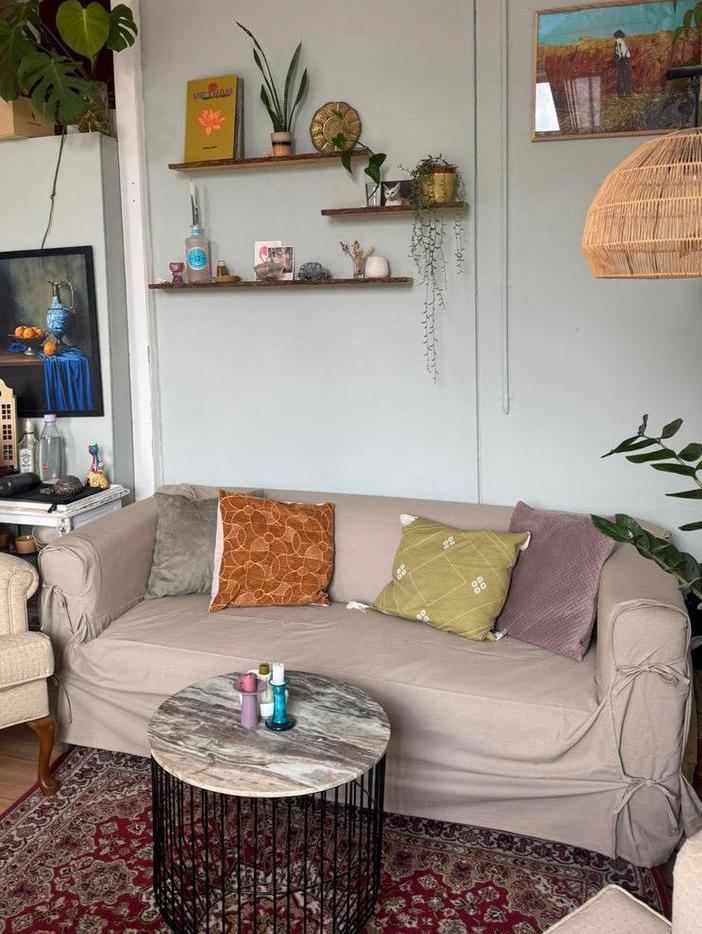 Bankstel (Ikea Klippan) met nieuwe hoes, Huis en Inrichting, Banken | Bankstellen, Zo goed als nieuw, Rechte bank, Tweepersoons