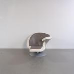 1x Leolux Parabolica Fauteuil Grijs/Wit Leer - Aluminium, Huis en Inrichting, Fauteuils, Niet ingevuld, 125 tot 150 cm, Niet ingevuld
