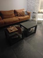 2 praktische kleine zwarte salontafels, Ophalen, 50 tot 100 cm, 50 tot 75 cm, Vierkant
