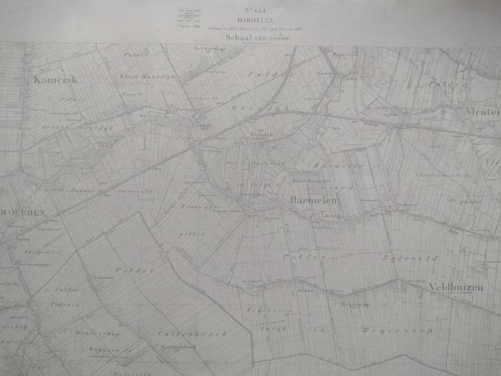 444 Harmelen Kamerik Vleuten Veldhuizen Plattegrond 1914, Antiek en Kunst, Kunst | Litho's en Zeefdrukken, Ophalen of Verzenden