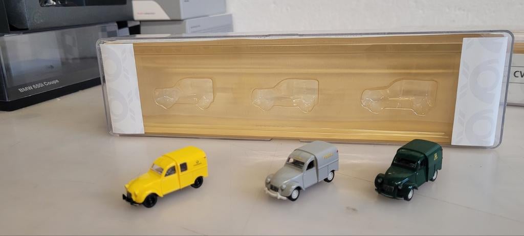 Brekina Citroën 2cv Kastenwagen Deutsche Post set,s, Hobby en Vrije tijd, Modelauto's | 1:87, Ophalen of Verzenden, Zo goed als nieuw