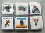 6 wooden dieren puzzels, Ophalen of Verzenden, Minder dan 500 stukjes, Zo goed als nieuw