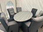 7-delige tuinset | 6 Dublin verstelbare stoelen (BL) | 220cm, 6 zitplaatsen, Ophalen of Verzenden, Zo goed als nieuw, Wicker