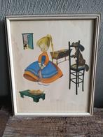 Vintage prent/schilderij  kind met hond, Ophalen of Verzenden, Huis en Inrichting