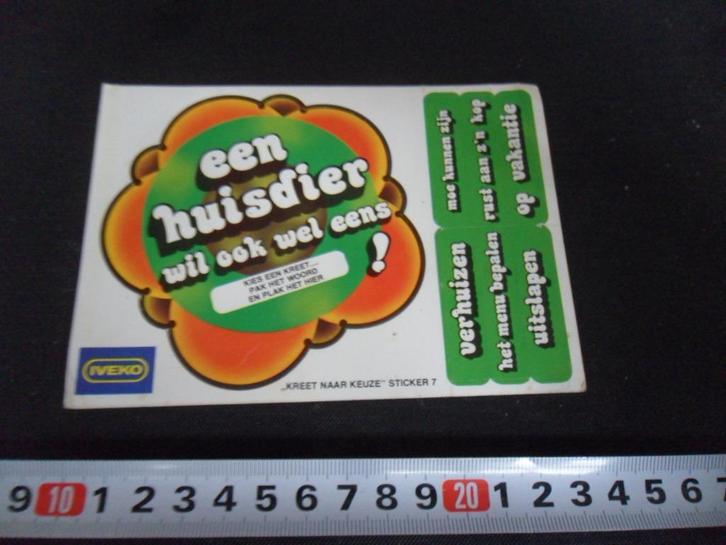 sticker IVEKO kies een kreet - een huisdier wil ook wel eens, Verzamelen, Stickers, Zo goed als nieuw, Ophalen