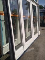 Kozijn met dubbele tuindeuren en zijramen, Ophalen, Glas, 120 cm of meer, 215 cm of meer