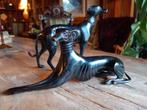 Vintage set bronzen greyhound whippet honden beelden, Ophalen of Verzenden