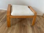 Te Koop : Ikea Poang Voetenbank Voetenbankje Hout Stof, Gebruikt, 50 tot 75 cm, Ophalen of Verzenden, Rechthoekig