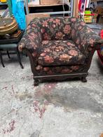 Klassieke fauteuil met bloemenmotief, Huis en Inrichting, Fauteuils, Gebruikt, G, Ophalen of Verzenden, H
