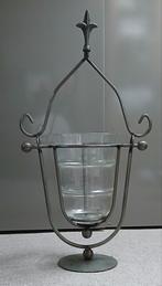 Windlicht van glas met ijzer, Ophalen of Verzenden, Zo goed als nieuw, 50 tot 75 cm