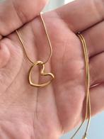 Nieuwe stainless steel, goudkleurige ketting met hartje, Nieuw, Ophalen of Verzenden, Goud, Overige materialen