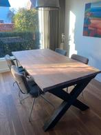 Massief eiken tafel, Ophalen, Eikenhout, 50 tot 100 cm, Zo goed als nieuw