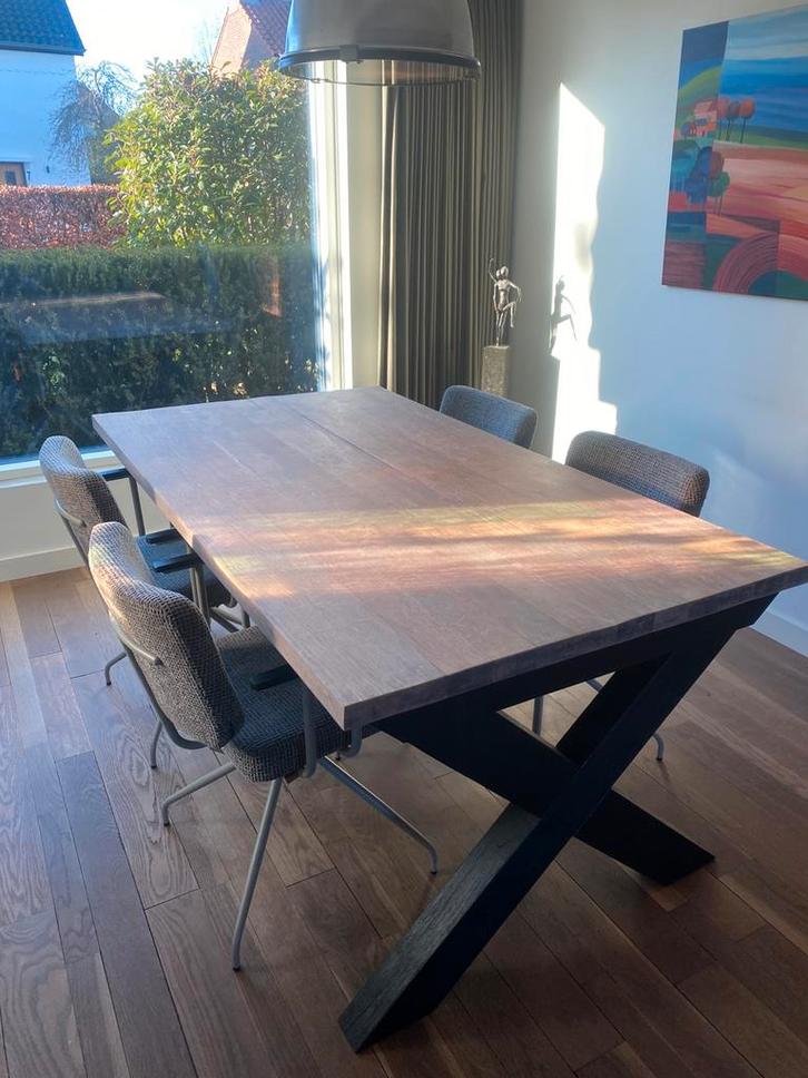 Massief eiken tafel, Huis en Inrichting, Tafels | Eettafels, Zo goed als nieuw, 50 tot 100 cm, 150 tot 200 cm, Vier personen, Rechthoekig