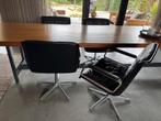 4 stuks Channel fauteuils geborsteld RVS topkwaliteit Leer, Ophalen