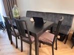 Ikea Eettafel (uitschuifbaar) + 6 Ikea eettafelstoelen, Huis en Inrichting, Complete eetkamers, Ophalen, Gebruikt, 6 tot 8 stoelen