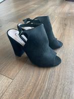 Zwarte Open Teen Hakken - Maat 39, Ophalen of Verzenden, Zo goed als nieuw, Zwart, Schoenen met hoge hakken