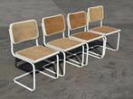 Set van 4 Cesca stoelen in wit eetkamerstoelen design, Vintage, Gebruikt, Ophalen of Verzenden, Vier