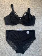 Zwart kanten set 100D + 2xXL slip NIEUW, Kleding | Dames, Verzenden, Zwart, Setje