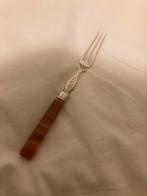Zilveren Gembervorkje met Amber Handvat, Ophalen of Verzenden